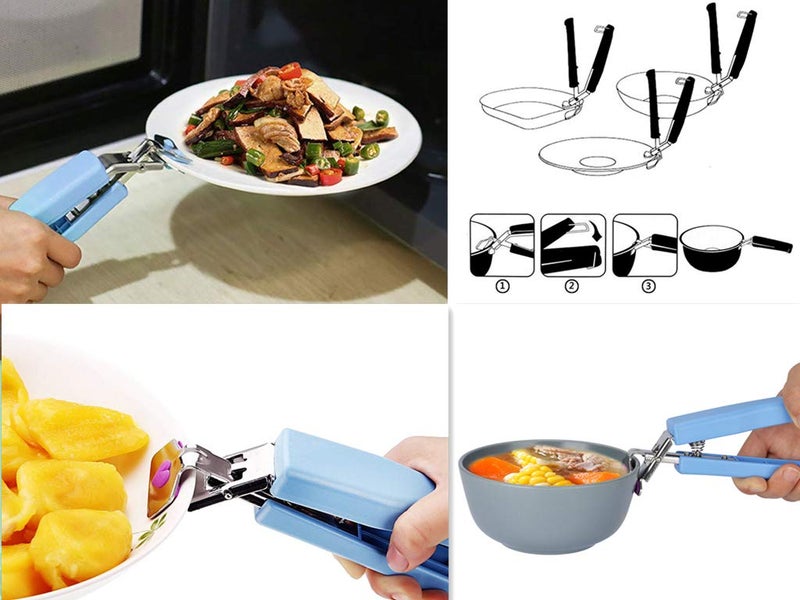 SEFONE Hot Plate Gripper, Kitchen Hot Dish Bowl Plate Clip Anti Scalding Dish Plate Tongs for Microwave Toaster Oven Steamer Air Fryer Pans - Image 3